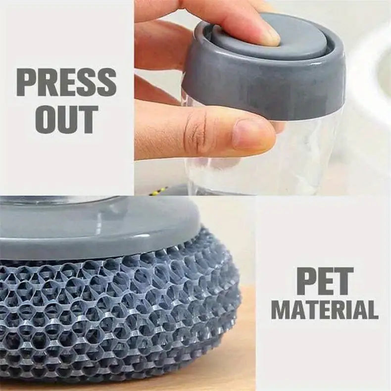 Buy 1 Get 1 Free Offer 2 Pcs Kitchen Cleaning Dish Brush Scrubber with Soap Dispenser