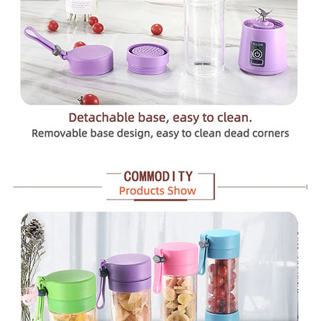 USB Rechargeable Juicer 6 Blades Electric Blender Portable Mixer