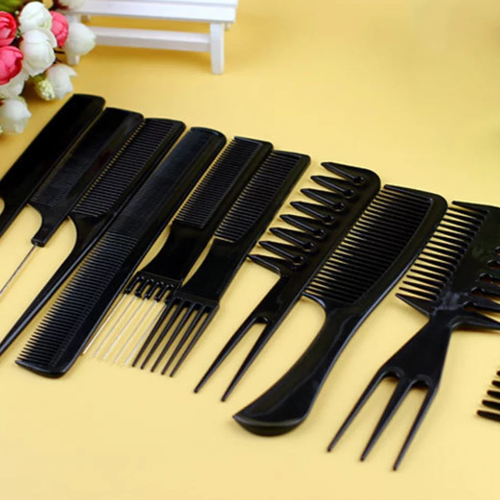 Set of 10 Pcs Anti Static Professional Hair Brush For Kids Hairstyle Comb Set