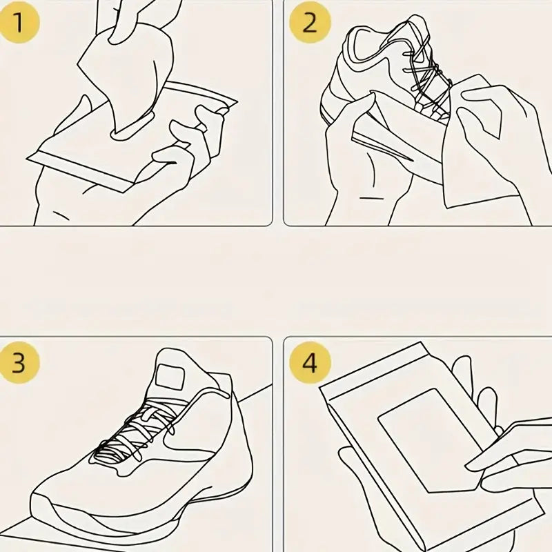 (Pack of 2) Disposable Shoe Cleaning Wet Wipes For Quick Shine