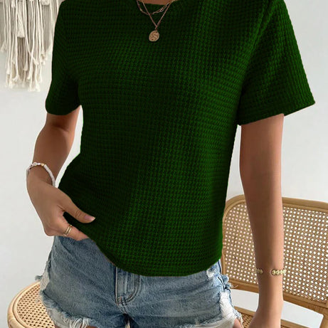 Waffle Knitted Tee – Green