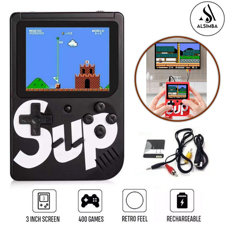 Handheld SUP Retro Game Box Console with Dual Controller and Built-in 400 in 1 Games