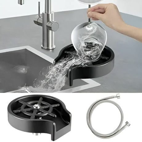 Automatic Cup Washer Kitchen Sink Glass Rinser Faucet Attachment Bottle Quick Flushing Device Water Saving Cleaner