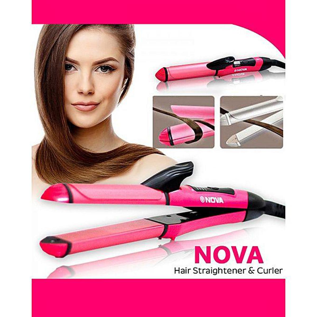 2 in 1 NOVA NHC 2009 Hair Curler and Straightener For Women