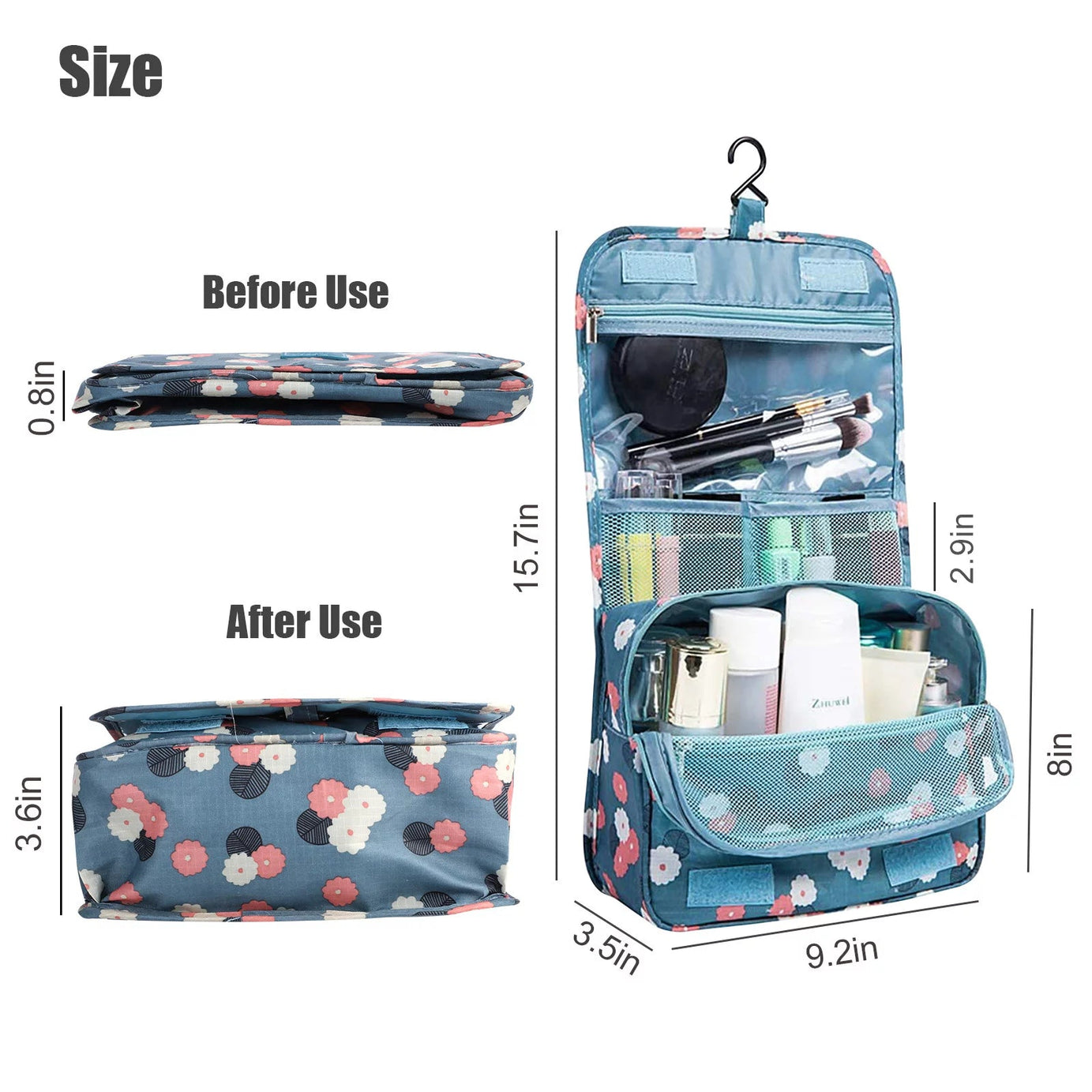 High Capacity Makeup Travel Bathroom Toiletries Wash Classification Hook Cosmetic Organizer Storage Bag for Women