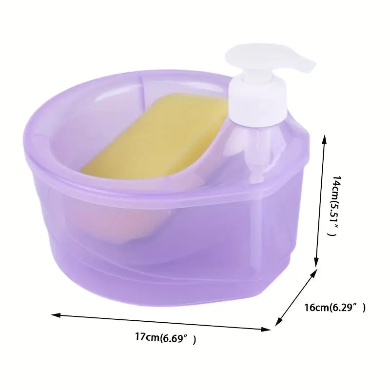2 in 1 Soap Dispenser And Scrubber Holder With Sponge Cady For Home and Outdoor Use