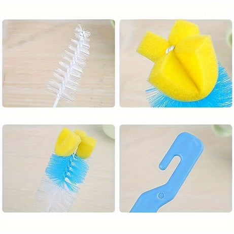 (Pack of 4) The Baby Bottle Brush Wash Bottle Nipple Brush Tool Sponge Cleaning Kit For Kitchen