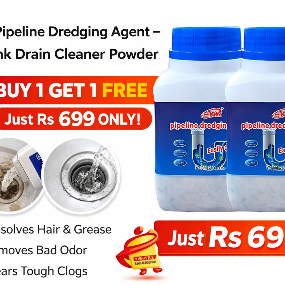 BUY 1 GET 1 FREE Pipeline Drain & Sink Cleaner with Premium Deep Cleaning Powder Formula