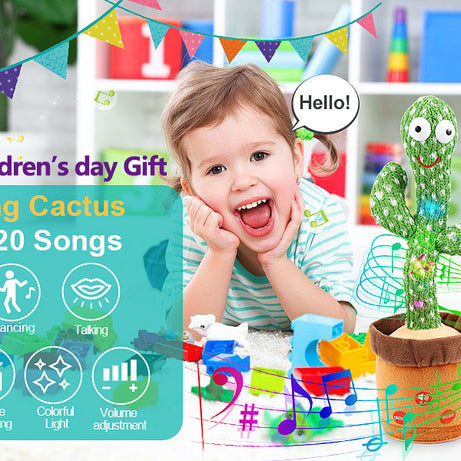 Dancing Shaking Cactus Toy with Recording and Singing of Songs