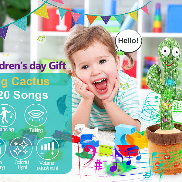Dancing Shaking Cactus Toy with Recording and Singing of Songs