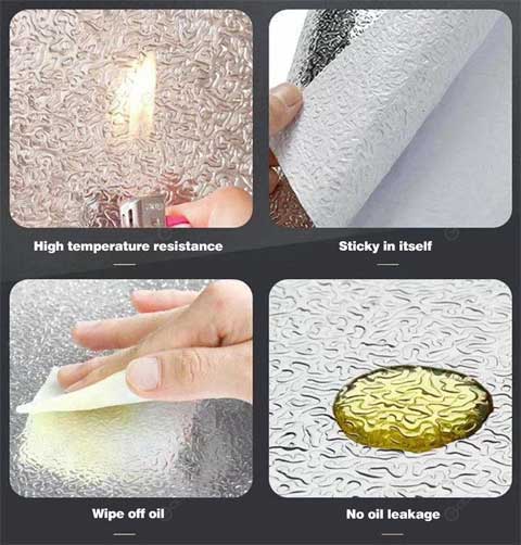 Kitchen Oil Proof Self Adhesive Aluminum Foil Sheet