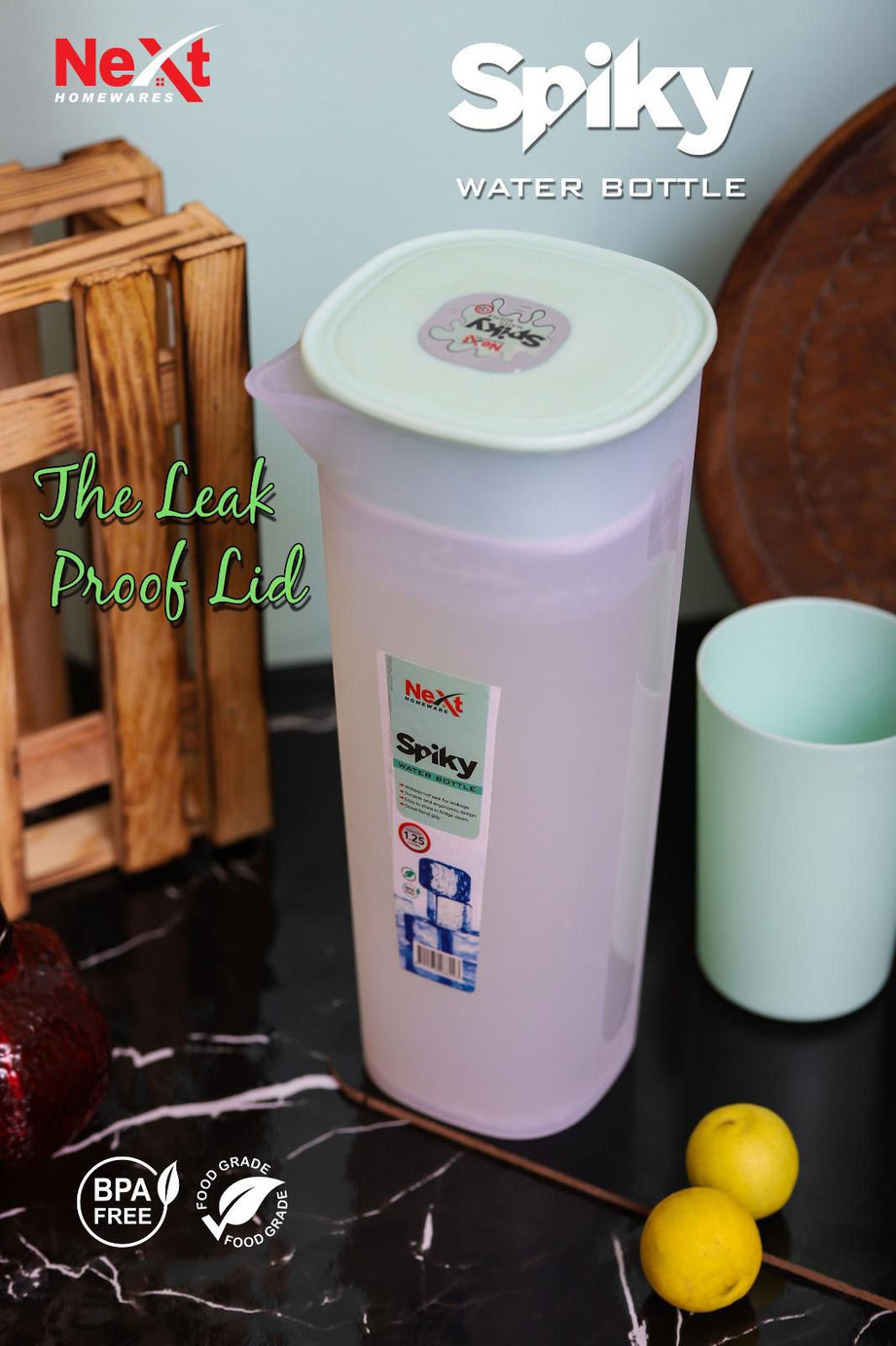 1.2 Liter Plastic Next Spiky Water Bottle For Home and Outdoor Use