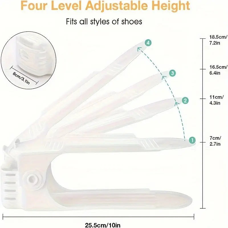 (Pack of 2) Foldable Double Layer Shoes Organizer Storage Rack for Closet Home and Outdoor Use