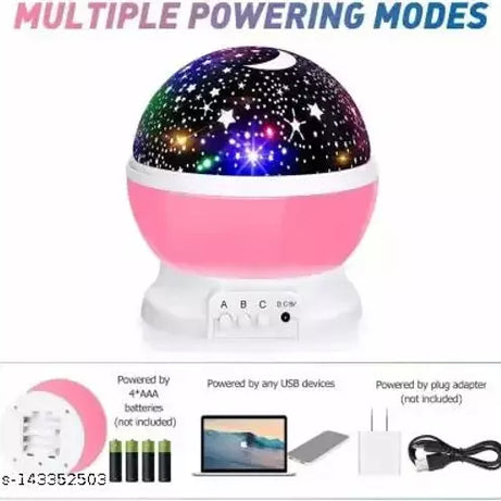 360 Degree Moon Night Light Lamp Projector With Colors And Usb Cable, Lamp For Kids Room Night Bulb