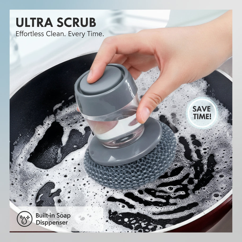 Kitchen Cleaning Dish Brush Scrubber with Soap Dispenser