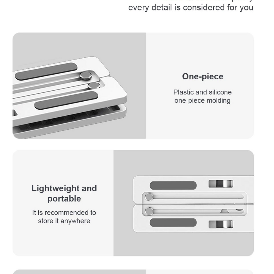 Laptop & Tablet Stand Non-slip ABS Adjustable Foldable Holder