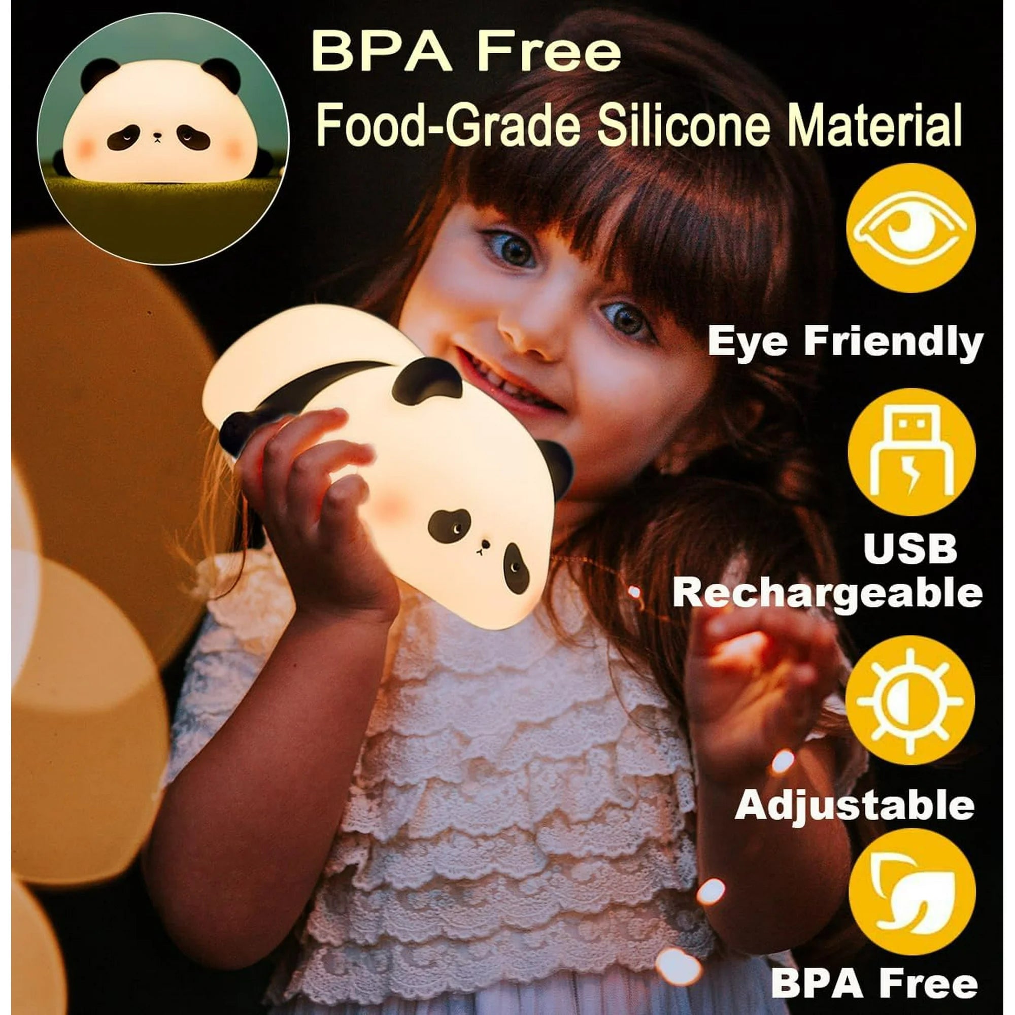 Cute Panda Squishy Animal Night Lamp