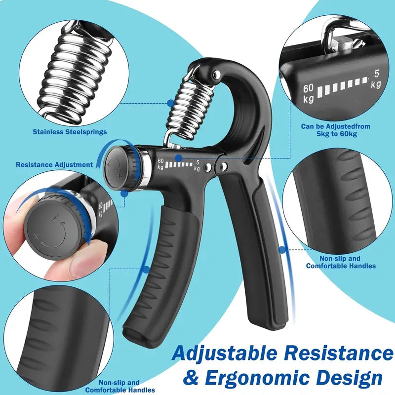 Buy 1 Get 1 Free Adjustable Hand Gripper Resistance Hand Muscle Trainer For Stronger Forearms Exerciser