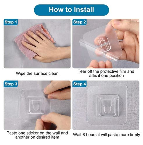 Double Sided Adhesive Wall Hooks 12 Pcs 1299