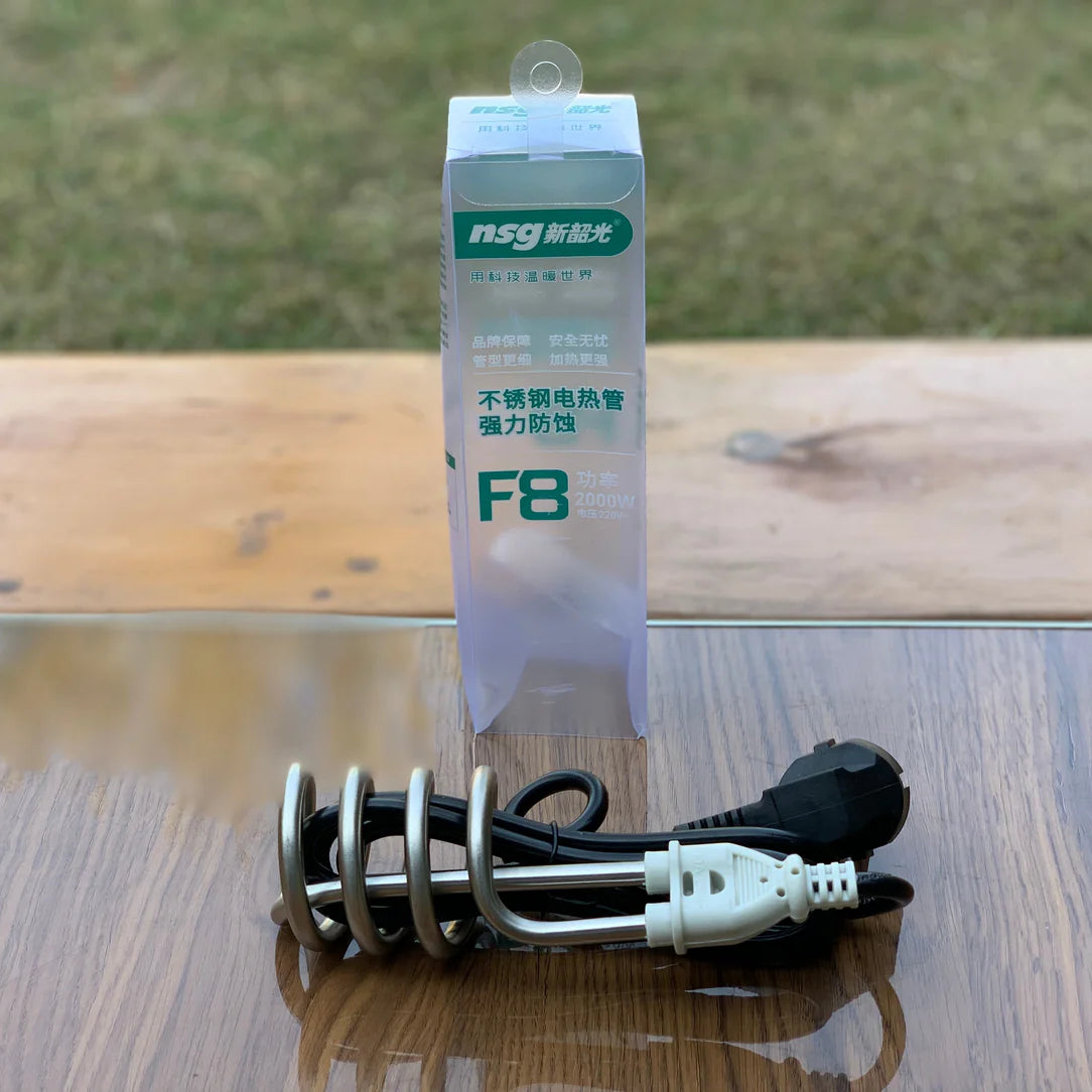 Electric Water Heating Rod for Heating Water in container like Bucket Basin Bath tub mini inflatable Swimming Pool and More