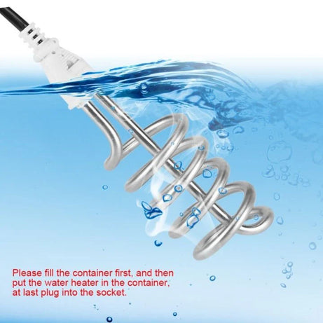 Electric Water Heating Rod for Heating Water in container like Bucket Basin Bath tub mini inflatable Swimming Pool and More