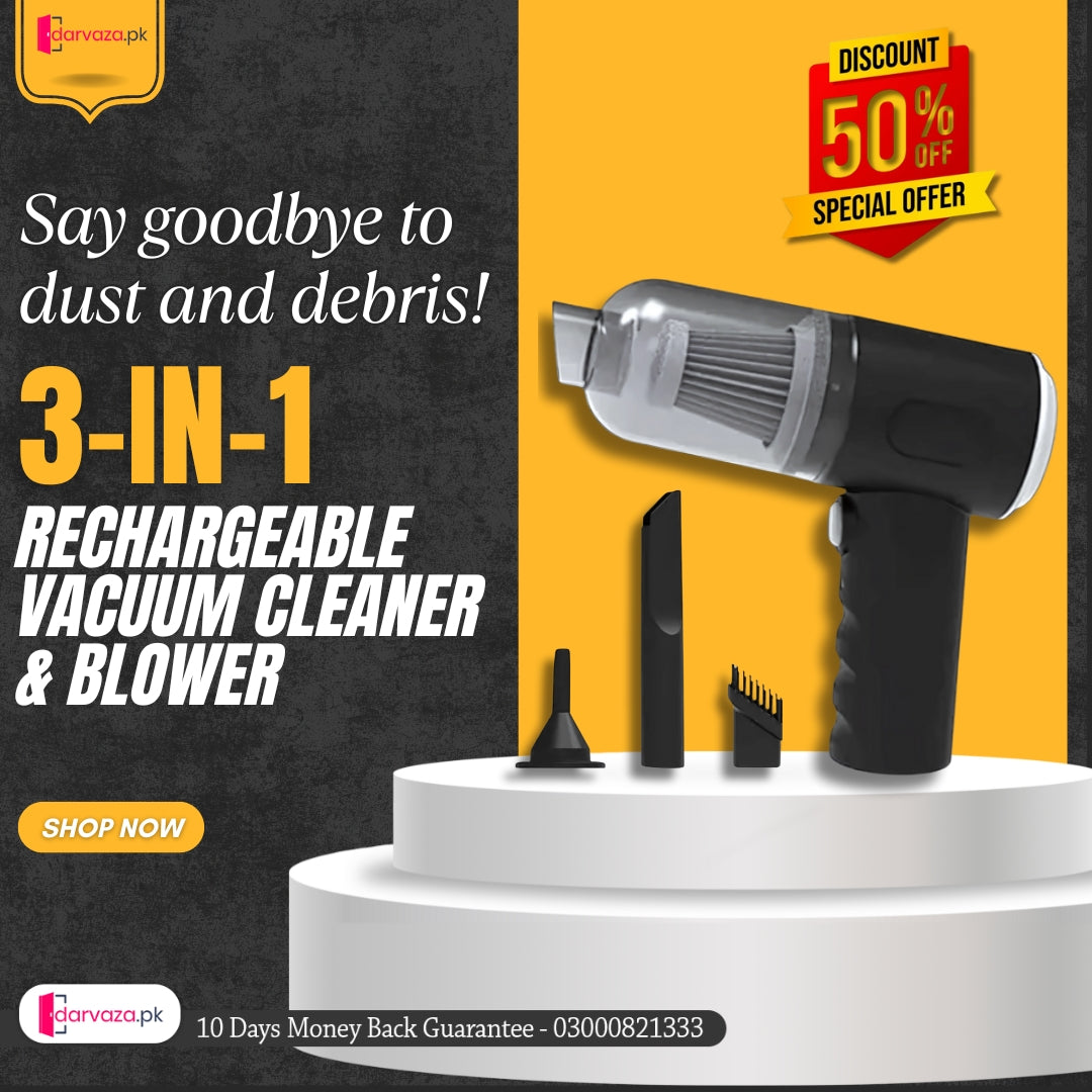 11.11 Sale Imported Cordless 3-in-1 Rechargeable Vacuum Cleaner and Blower - Cleans up every corner of your Home and Car