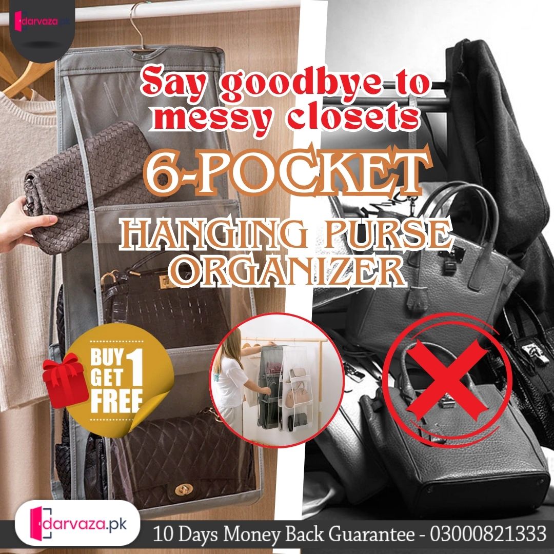 Buy 1 Get 3 Free Handbag Storage Hanging Purse Organizer with 6 Large Easy Access Pockets