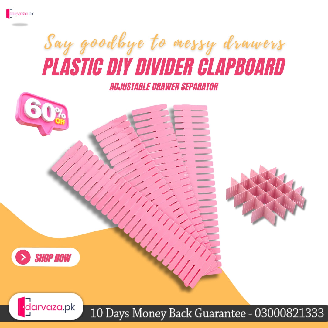 Adjustable Drawer Separator & Plastic DIY Divider Clapboard Organizer ...