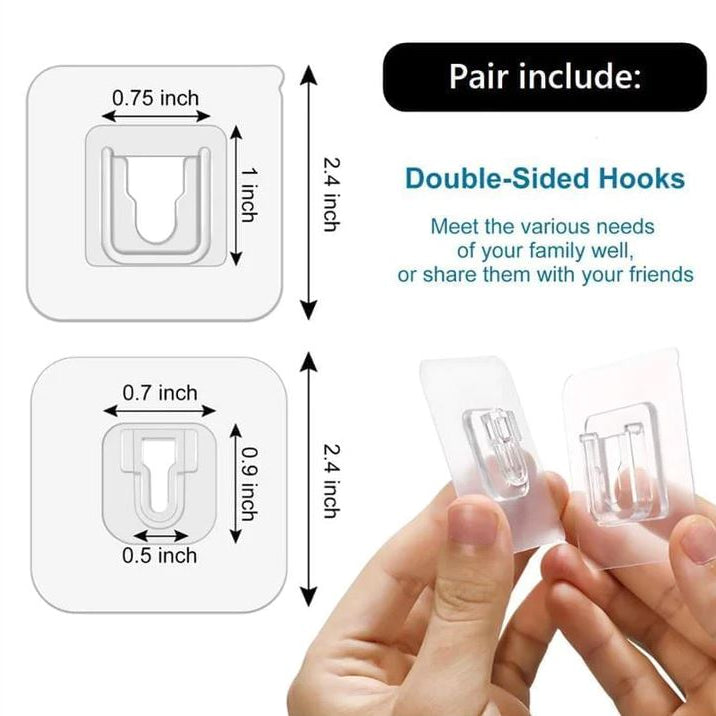 Double Sided Adhesive Wall Hooks 12 Pcs 1299