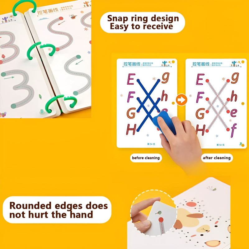 Stroke Line Dot To Dot Toddler Erasable Paper Training Book Pen Control For Kids