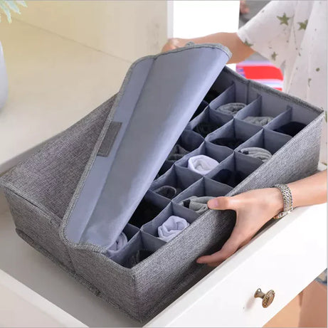 Foldable 24-Grid Socks & Underwear Organizer