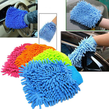 (Pack of 2) Washing Mitt One Side Micro Fiber Car Wash Glove Duster