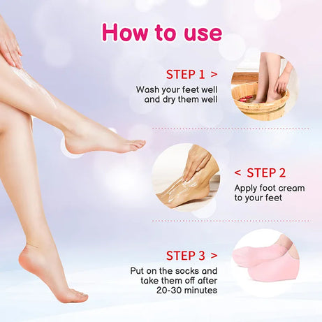 Buy 1 Pair Get 1 Pair Free Offer 4 Pcs Silicone Moisturizing Socks for Foot Care