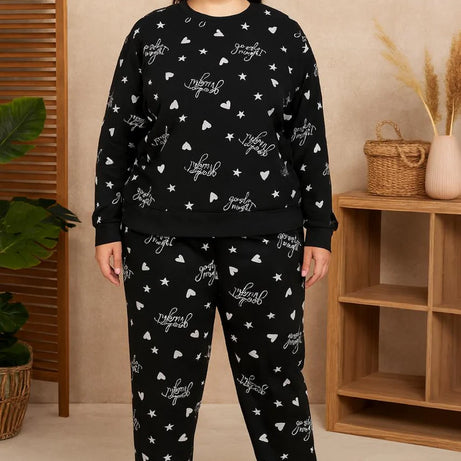 Winter Black Goodnight Comfort Co-Ord Set Night Suit