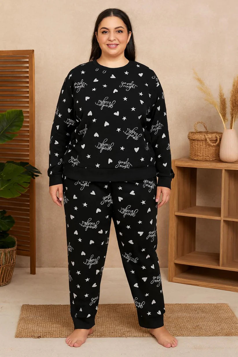 Winter Black Goodnight Comfort Co-Ord Set Night Suit