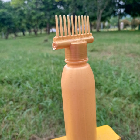 (Pack of 2) Multipurpose Yellow Hair Oil Applicator Comb Bottle