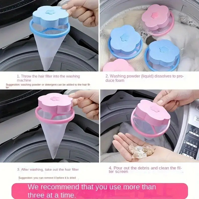 (Pack of 3) Reusable Washing Machine Filter dust particles Hair and Lint Garbage Catcher