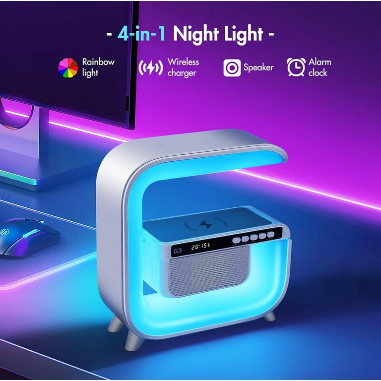 Atmosphere RGB G Lamp with Hi Fi Bluetooth Speaker and Wireless Charger for Home Decor