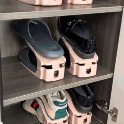 (Pack of 2) Foldable Double Layer Shoes Organizer Storage Rack for Closet Home and Outdoor Use