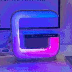 Atmosphere RGB G Lamp with Hi Fi Bluetooth Speaker and Wireless Charger for Home Decor