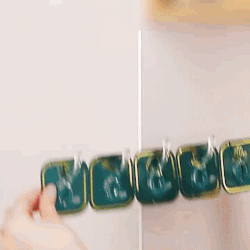 (Pack of 2) Wall Mounted Punch Free Strong Self Adhesive Stylish 6 Hook in Row For Home and Outdoor Use