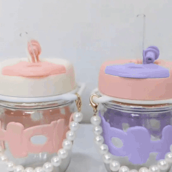 Cute Straw Cup with Stylish Insulated Glass Design Perfect for Home and Office Use