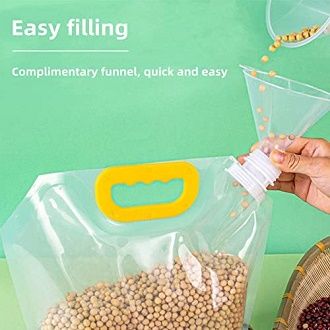 (Pack of 3) 3 Liters Reusable Moisture Proof Sealed Rice Packaging Kitchen Insect Proof Grain Storage Food Grade Bags