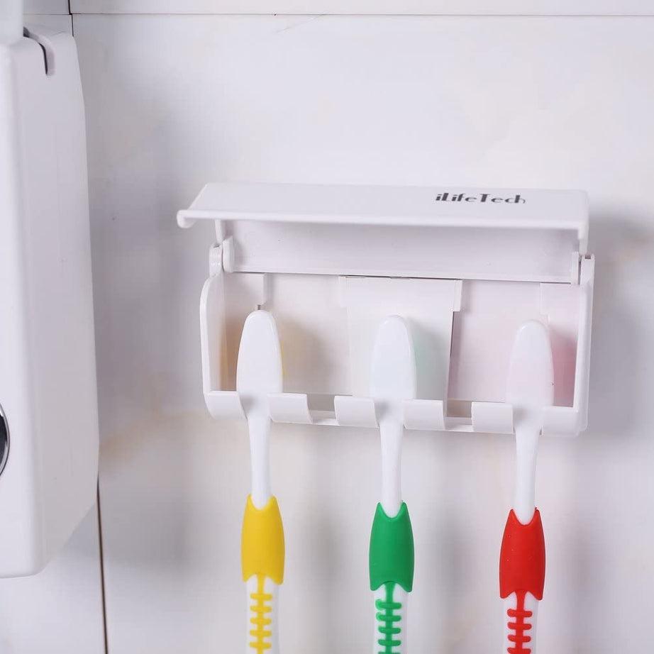 Buy 1 Set Get 1 Set Free Avail 2 Toothpaste Dispenser & 2 Toothbrush Holder Super Premium Quality