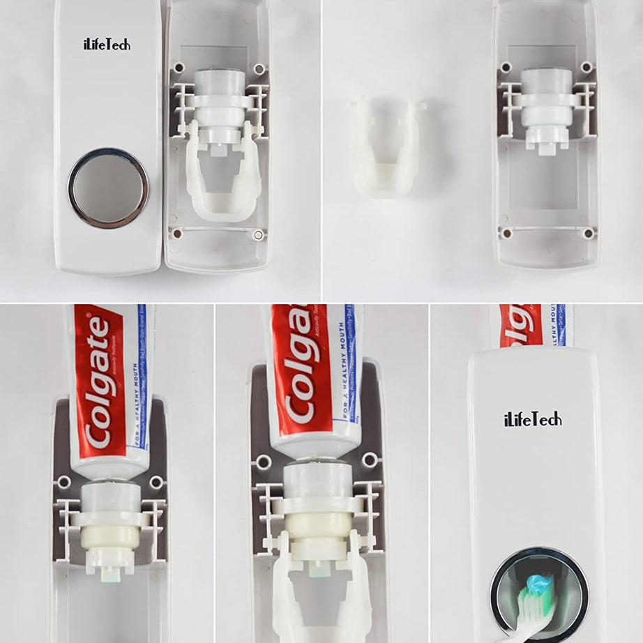 Buy 1 Set Get 1 Set Free Avail 2 Toothpaste Dispenser & 2 Toothbrush Holder Super Premium Quality
