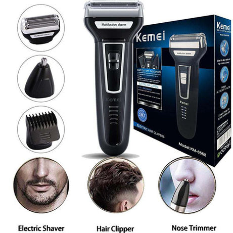 11.11 Sale Offer kemei 3 in 1 Multifunction Trimmer Rechargeable Shaver in Rs 1399 with 10 days Return all Pakistan for Customer Satisfaction