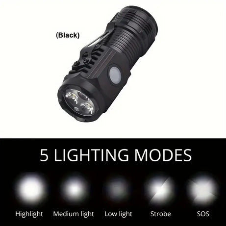 Rechargeable 3 Led Mini Flashlight Emergency Touch Light with Out Magnetic