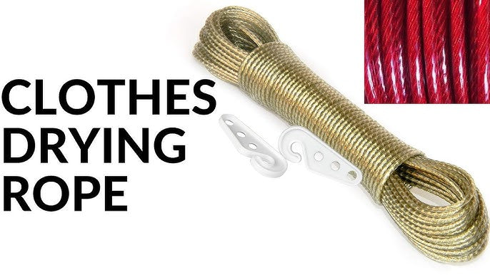 (Pack of 2) Heavy Duty 20 Meter PVC Metal Inner Rope for Laundry Wet Clothes