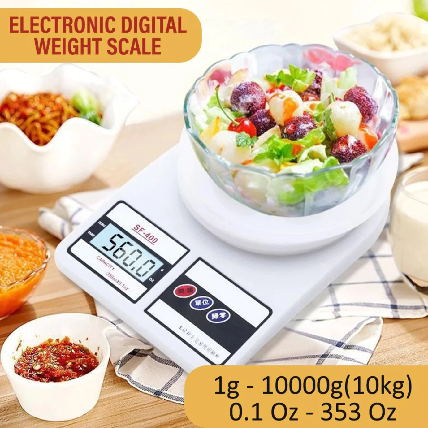 10Kg Electronic Digital Kitchen Weight Scale For Vegetable, Fruit, Jewellery & Postal Parcel Measurement