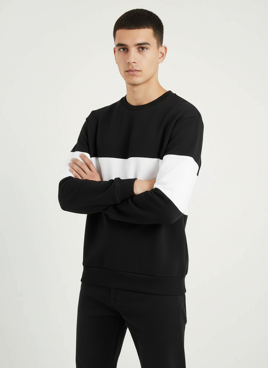 Zebra Black and White Block Sweatshirt